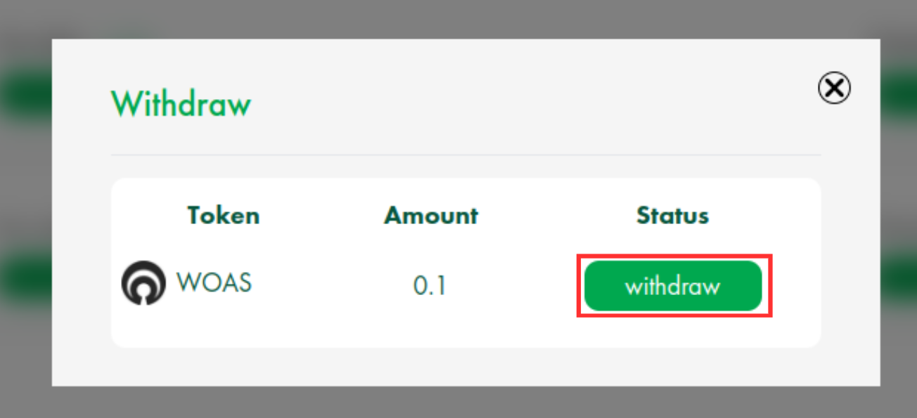 Withdraw modal